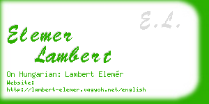elemer lambert business card
