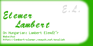 elemer lambert business card